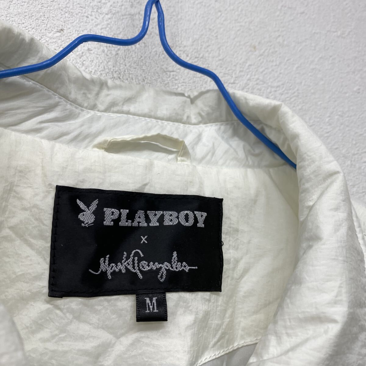 PLAYBOY プレイボーイ ナイロンジャケット コーチジャケット 古着 アウター ホワイト 白 M た12_画像3