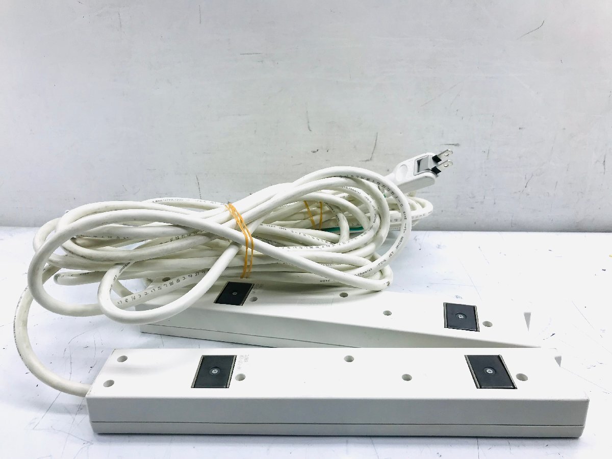 【中古】SANWA/サンワサプライ 電源タップ(3P・7個口・5m) TAP-F37-5SR★2個セット_画像2