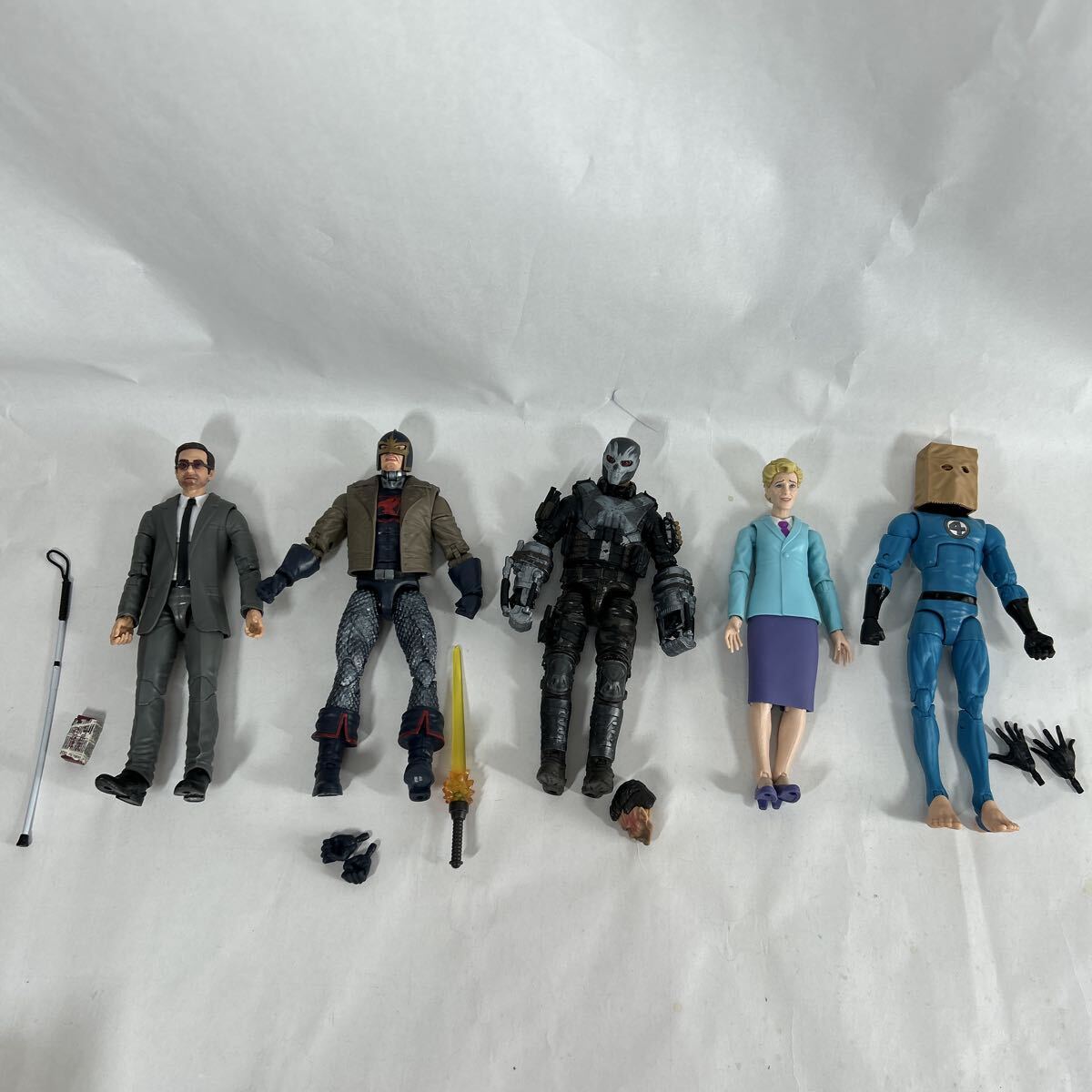 ハズブロ マーベルレジェンド ④ ブラックナイト クロスボーンズ他 5体セット 開封品 箱無し現状品_画像1