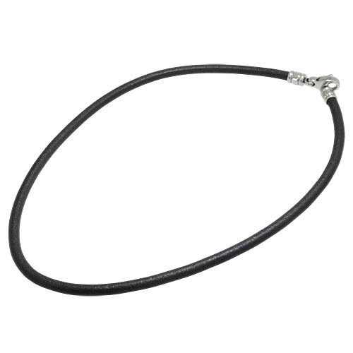  BVLGARY чёрная кожа короткое колье колье серебряный металлические принадлежности длина . примерно 50cm степени (16917)