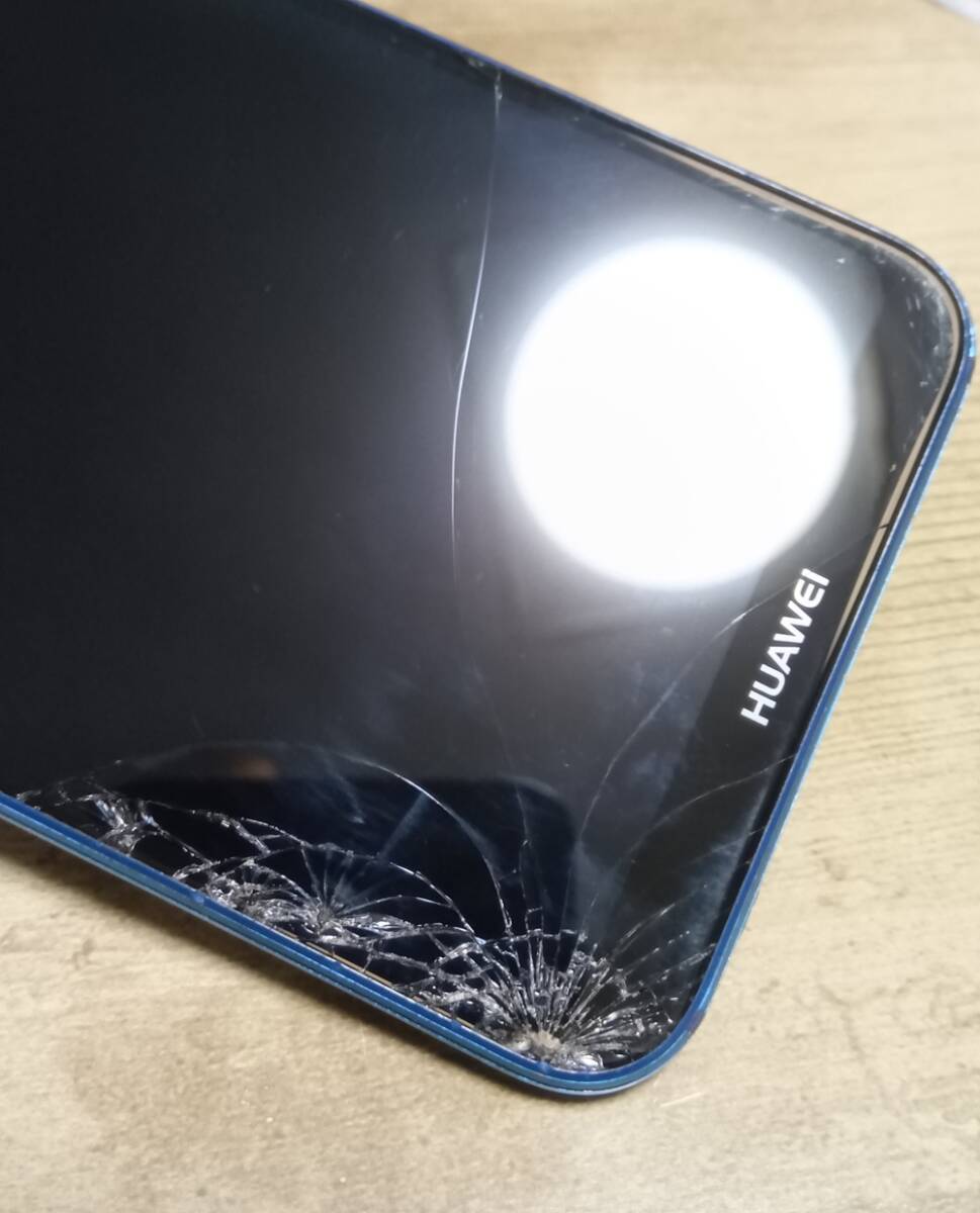 Huawei P20 lite голубой 64G экран трещина утиль au HUAWEI