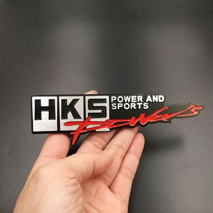 【ゆうパケット送料込】HKS 3Dエンブレムプレート1 縦4cm×横13.5cm アルミ製 チューニング カスタム エッチ・ケー・エス _画像1