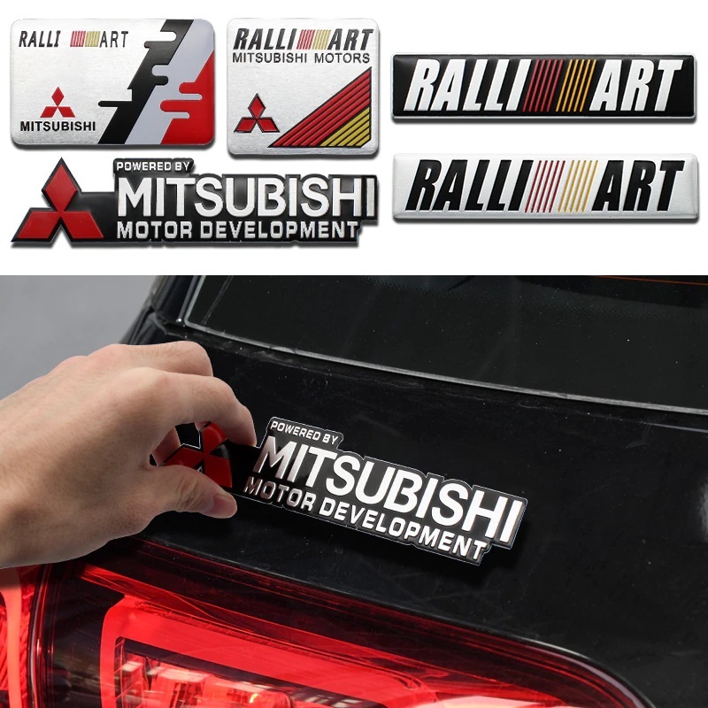 【２枚セット】【ゆうパケット送料込】MITSUBISHI(三菱) 3Dエンブレムプレート 縦2.9cm×横16cm アルミ製_画像5