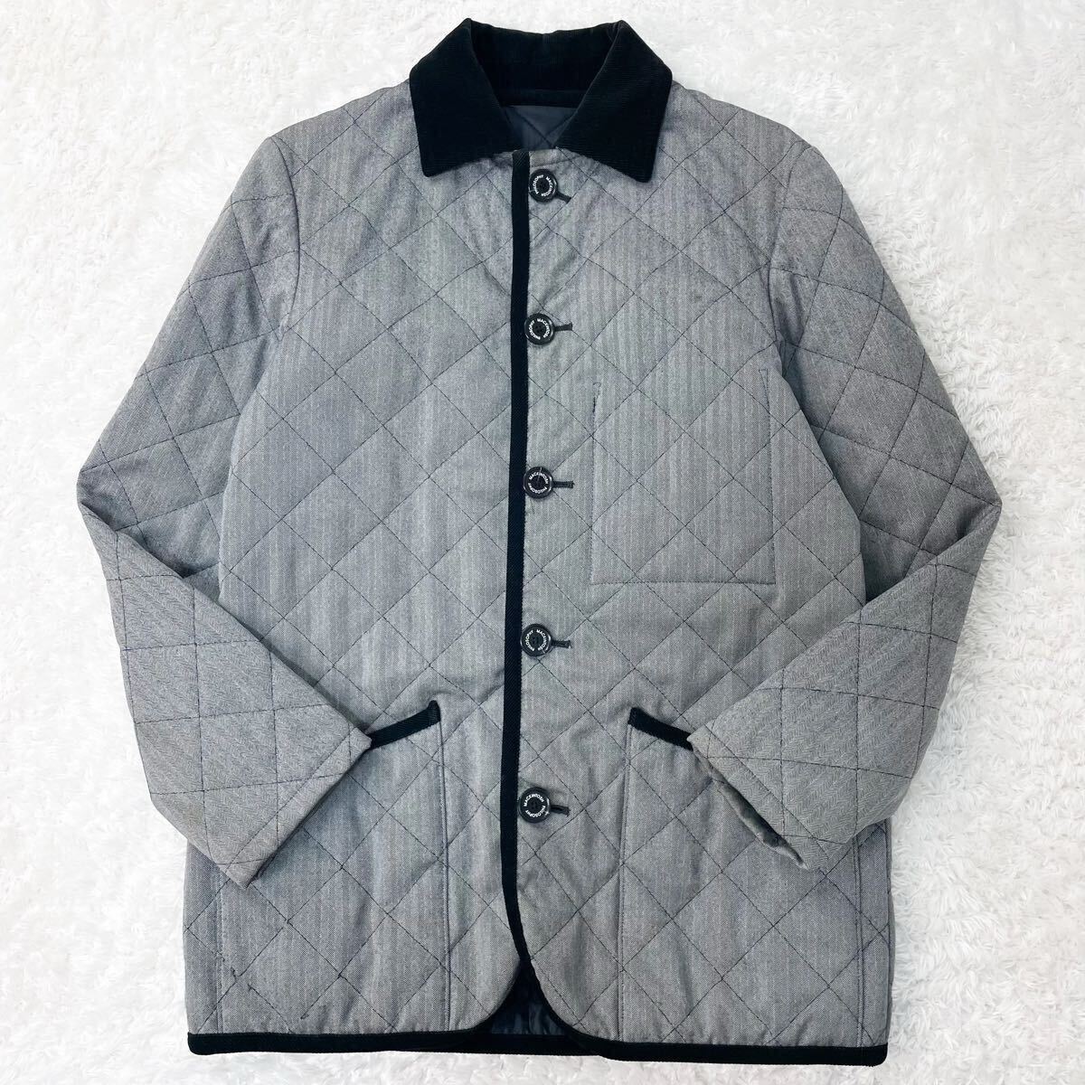 マッキントッシュフィロソフィー 中綿 極暖 キルティングコート ダウンジャケット ブルゾン ウール100% 38 M グレー MACKINTOSH PHILOSOPHY_画像2