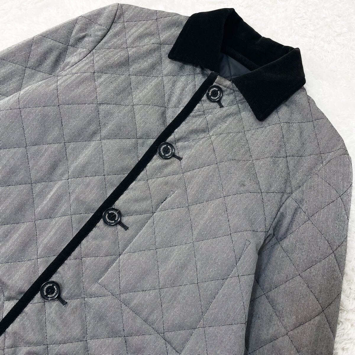 マッキントッシュフィロソフィー 中綿 極暖 キルティングコート ダウンジャケット ブルゾン ウール100% 38 M グレー MACKINTOSH PHILOSOPHY_画像3