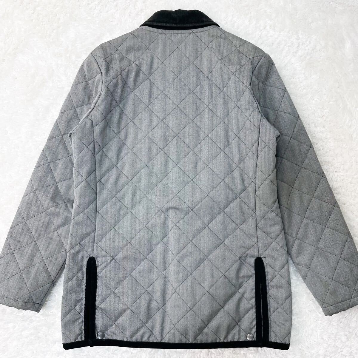 マッキントッシュフィロソフィー 中綿 極暖 キルティングコート ダウンジャケット ブルゾン ウール100% 38 M グレー MACKINTOSH PHILOSOPHY_画像6