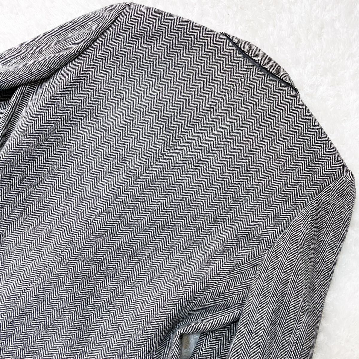 未使用品/ヘリンボーン柄 ランバン テーラードジャケット ブレザー ウール M相当 44 グレー アウター 春秋冬 メンズ LANVIN PARIS_画像7