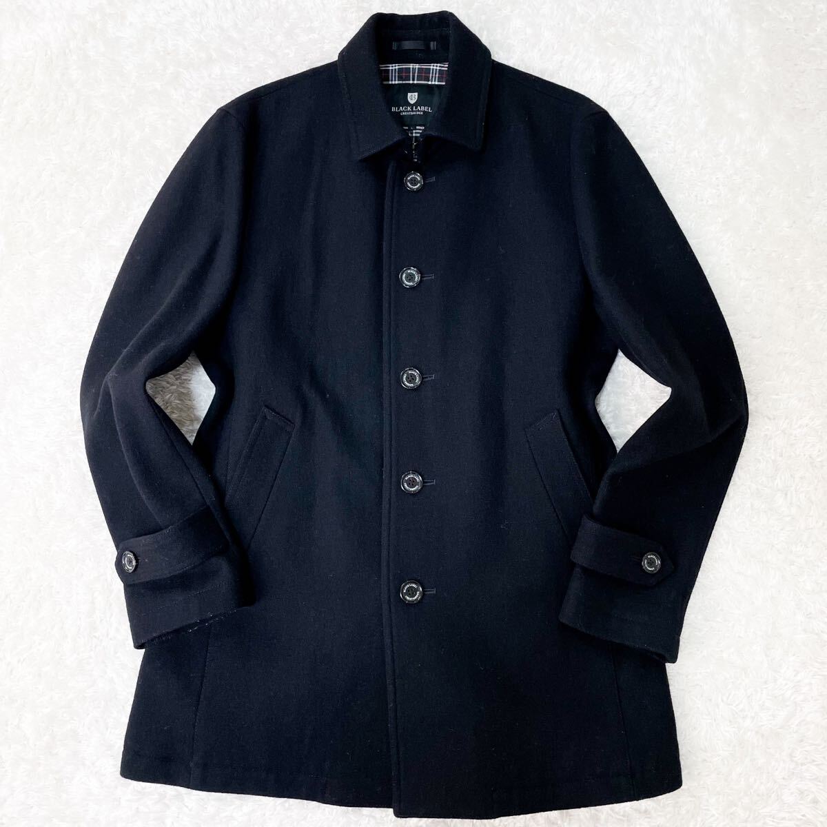 極美品/希少L ブラックレーベルクレストブリッジ ステンカラー キルティング ウールコート ブルゾン BLACK LABEL CRESTBRIDGE ノバチェック_画像2
