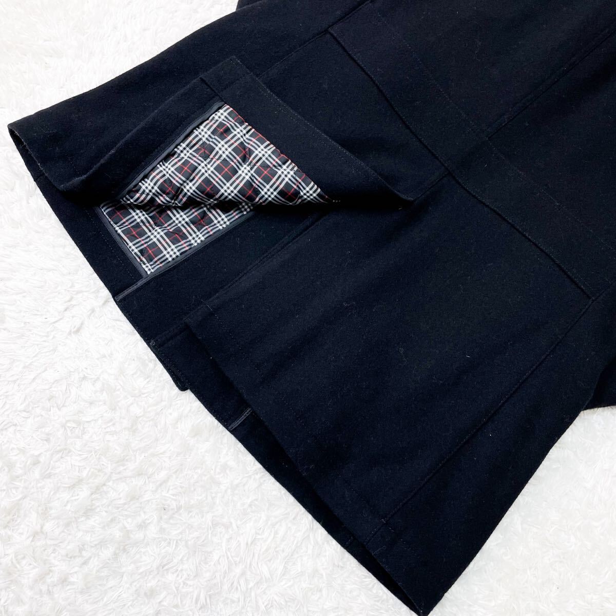 極美品/希少L ブラックレーベルクレストブリッジ ステンカラー キルティング ウールコート ブルゾン BLACK LABEL CRESTBRIDGE ノバチェック_画像8