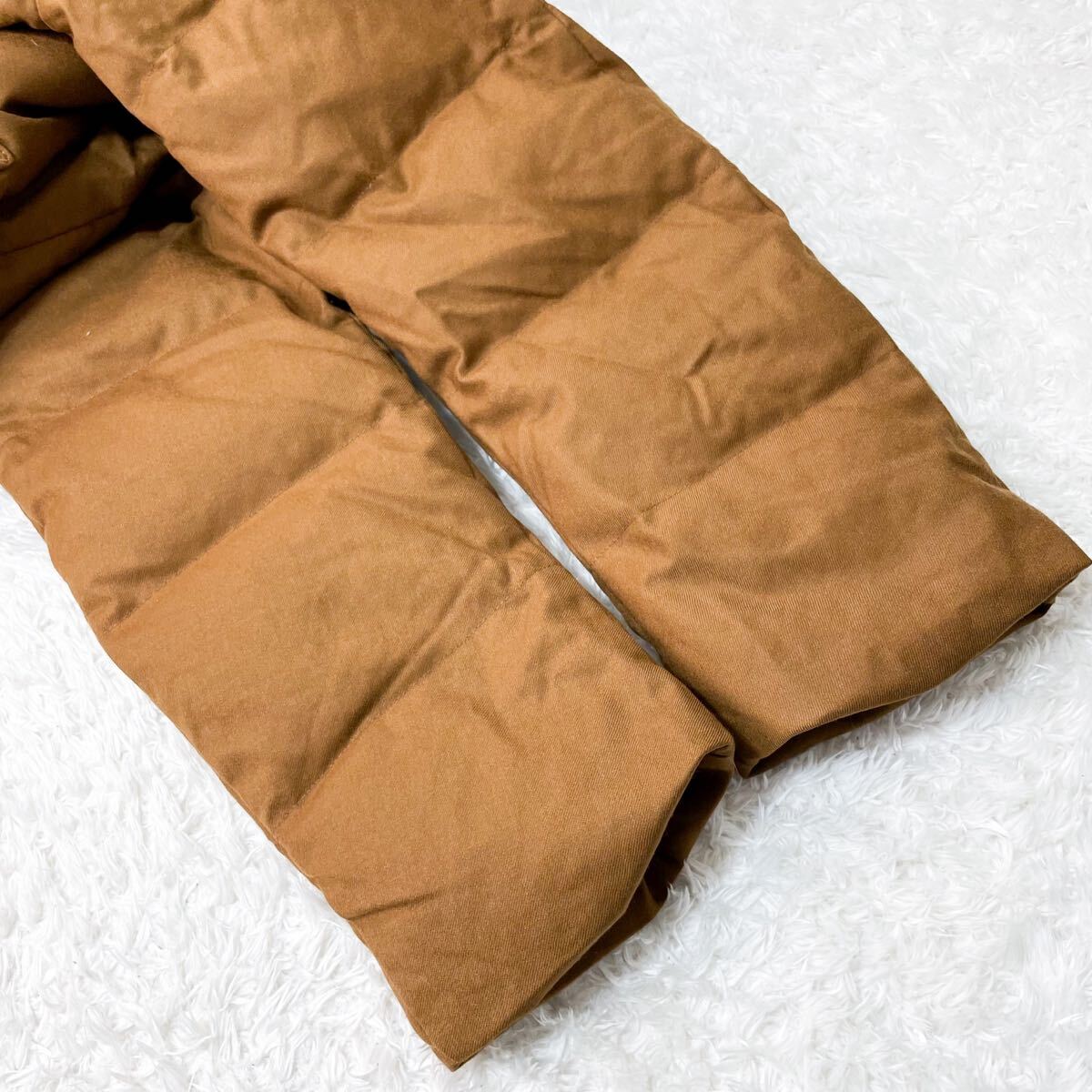 極美品/希少L/キャメルカラー シップス ダウンジャケット ダウンコート ブルゾン 肉厚 撥水加工 2way 中綿 極暖 ウール100% 春秋冬 SHIPS_画像9