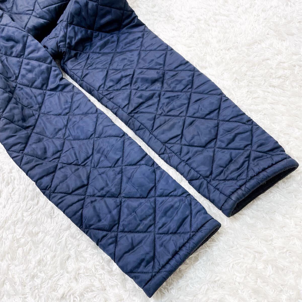 美品 ラベンハム キルティングコート ダウンジャケット 中綿 ブルゾン M相当 36 2way ネイビー 濃紺 デンハム DENHAM LAVENHAM 春秋冬_画像9