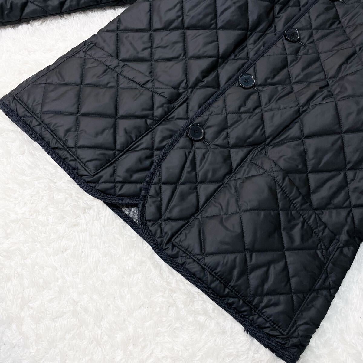 極美品 マッキントッシュフィロソフィー キルティングコート ダウンジャケット ブルゾン ウール 中綿 M〜L位 38 黒 MACKINTOSH PHILOSOPHY_画像4