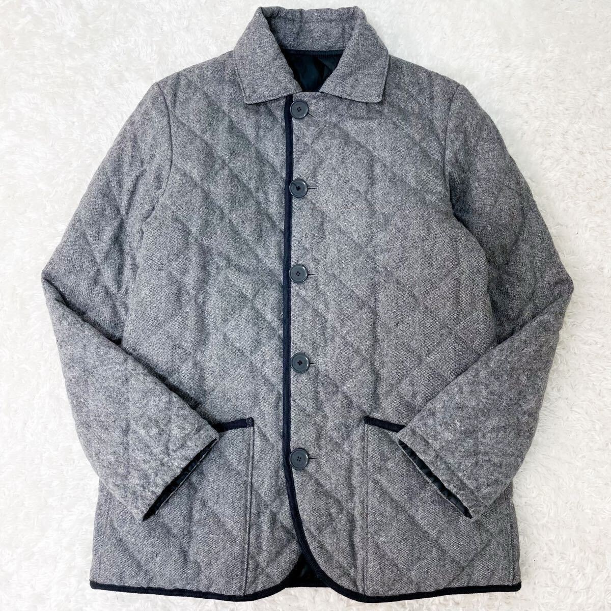 極美品 マッキントッシュフィロソフィー キルティングコート ダウンジャケット ブルゾン ウール 中綿 M〜L位 38 黒 MACKINTOSH PHILOSOPHY_画像8