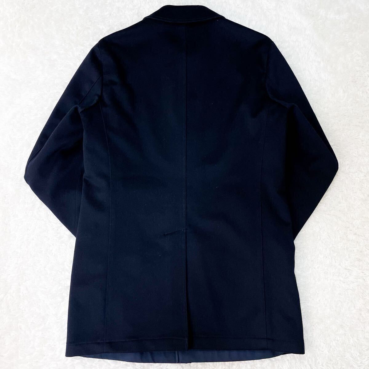 美品/希少XL バーニーズニューヨーク ロロピアーナ リバーシブル ステンカラーコート ロング 50 ラムウール100% ネイビー BARNEYS NEWYORK _画像5