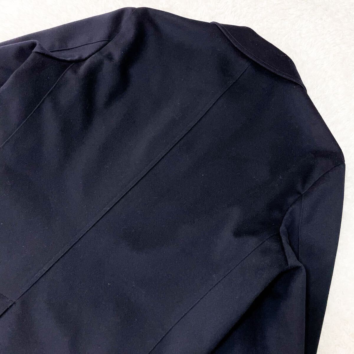 美品/希少XL バーニーズニューヨーク ロロピアーナ リバーシブル ステンカラーコート ロング 50 ラムウール100% ネイビー BARNEYS NEWYORK _画像6