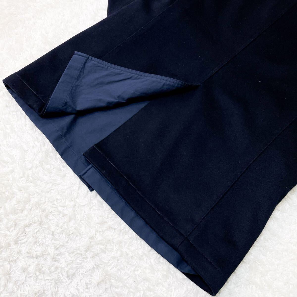 美品/希少XL バーニーズニューヨーク ロロピアーナ リバーシブル ステンカラーコート ロング 50 ラムウール100% ネイビー BARNEYS NEWYORK _画像7