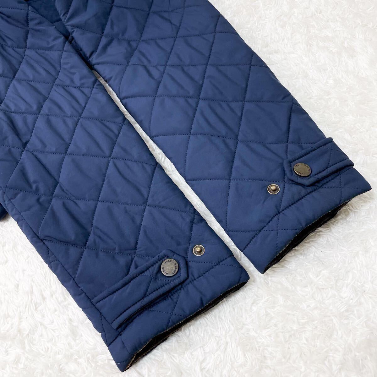 美品/希少XL/現行タグ ポロラルフローレン ホース刺繍 キルティングコート ダウンジャケット ブルゾン 中綿 ネイビー POLO RALPH LAUREN_画像9