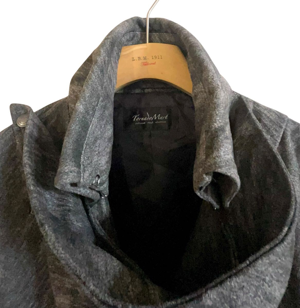 トルネードマート 長袖ジップブルゾン 変形 ジップジャケット M グレー _画像3