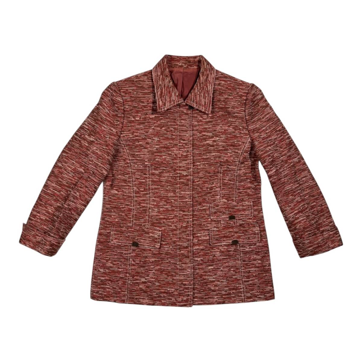 Leilian レリアン ツイード コート ジャケット サイズ 11 /レディース/日本製/比翼ジップ_画像1