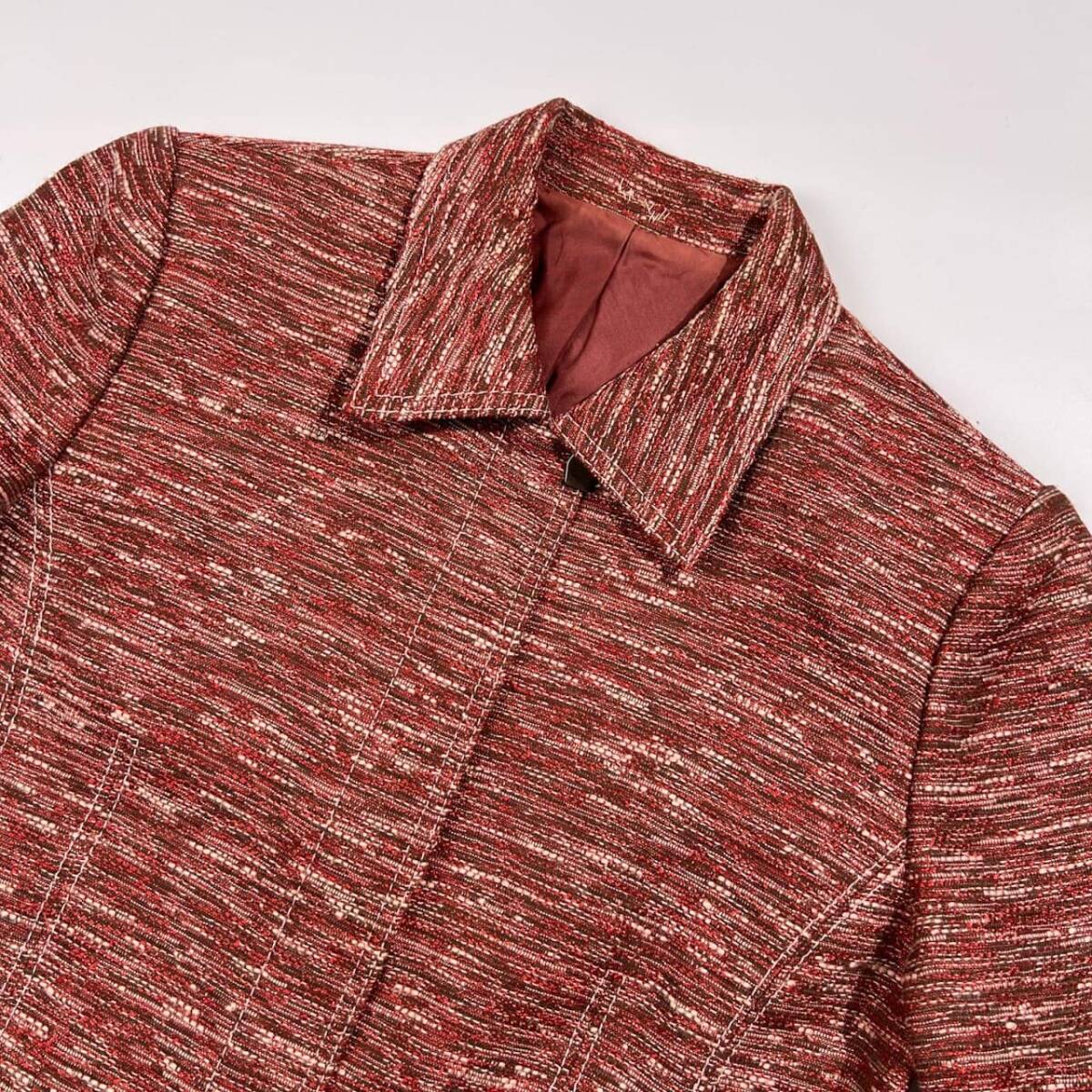 Leilian レリアン ツイード コート ジャケット サイズ 11 /レディース/日本製/比翼ジップ_画像2