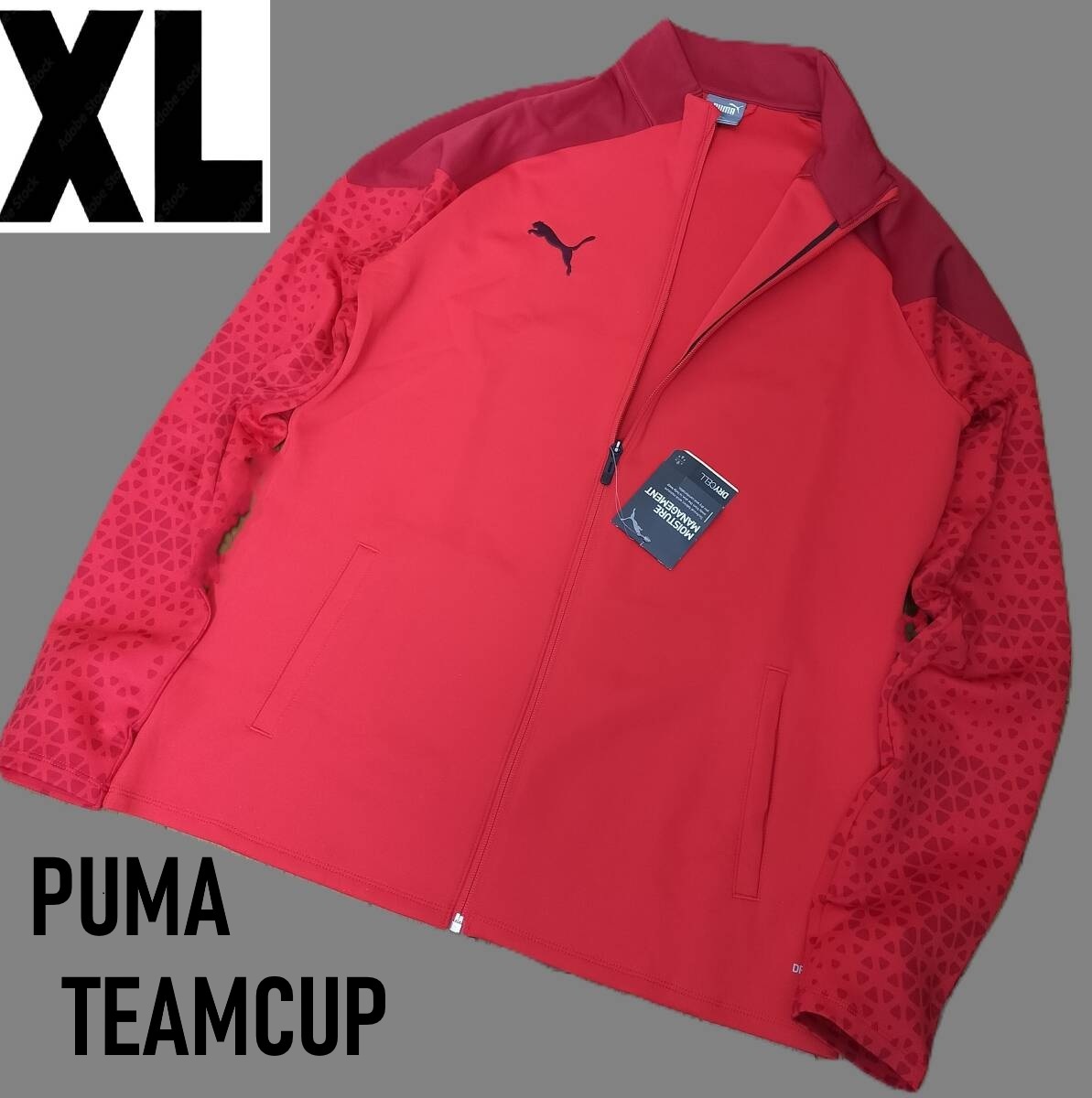 (プーマ33,34,38) 定価8,800円 新品 プーマ TEAMCUP ジャージジャケット 658442 赤 メンズXL_画像1