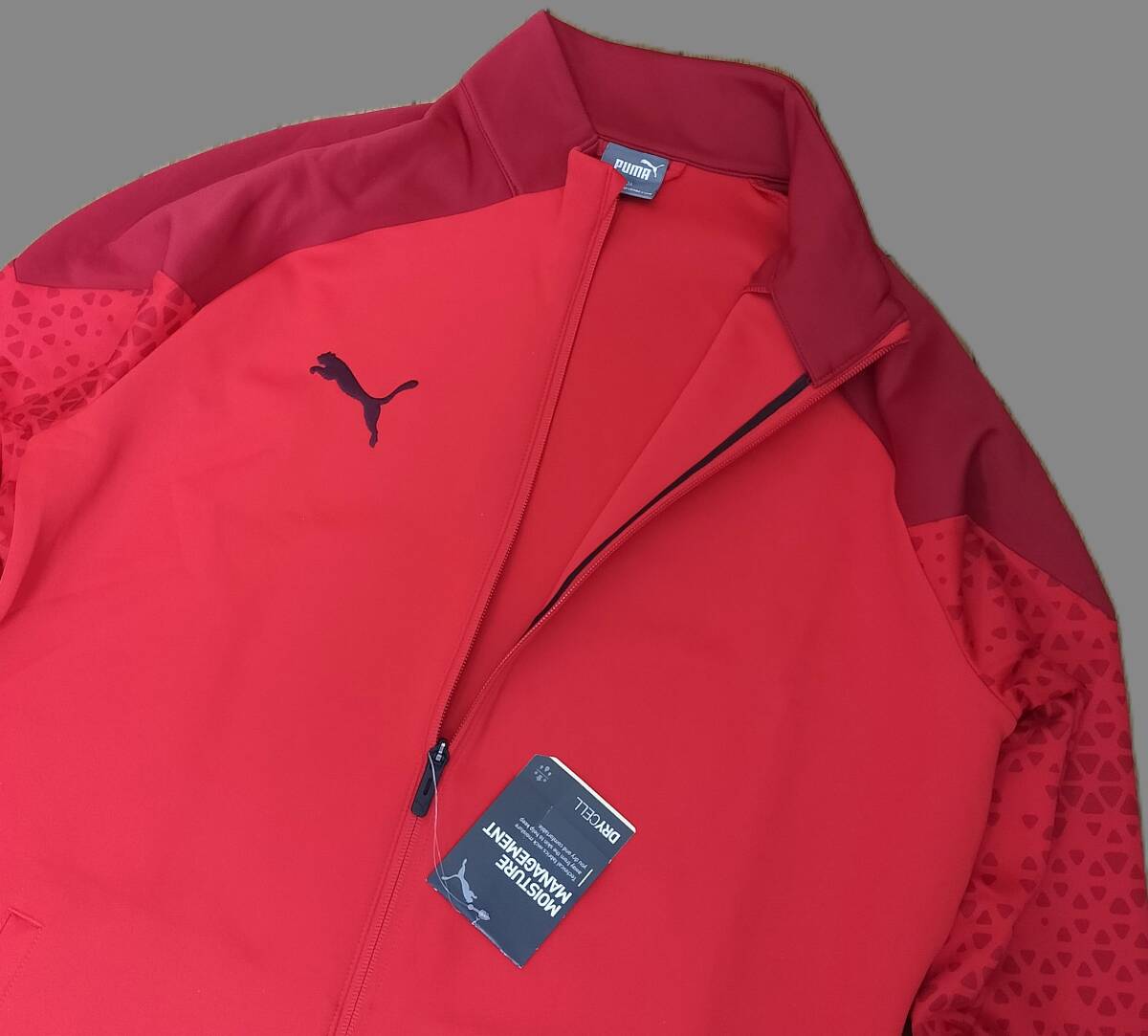 (プーマ2,38) 定価8,800円 新品 プーマ TEAMCUP ジャージジャケット 658442 赤 メンズL_画像2