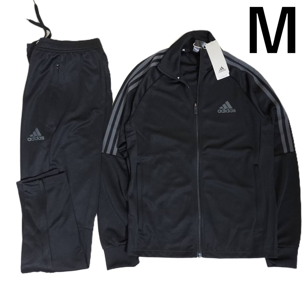 (33)　新品　アディダス　ジャージ上下セット　IZA33　黒　ブラック　メンズM_画像1