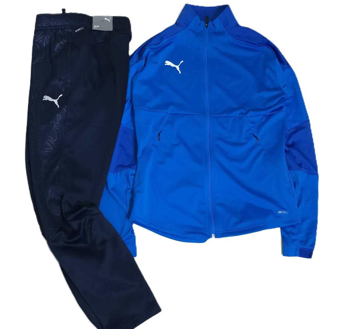 （プーマ59）定価18,590円　プーマ　裏起毛　ジャケット＋パンツ　ジャージ上下セット　656974　659394　青紺　メンズL　スリムフィット_画像8