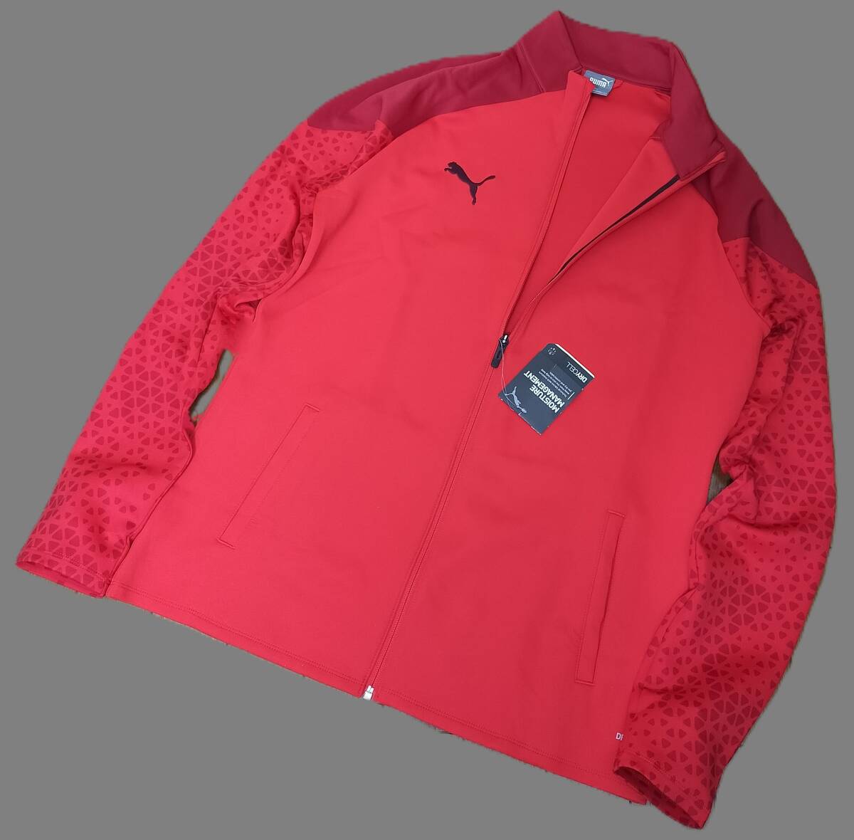 (プーマ2,38) 定価8,800円 新品 プーマ TEAMCUP ジャージジャケット 658442 赤 メンズL_画像6