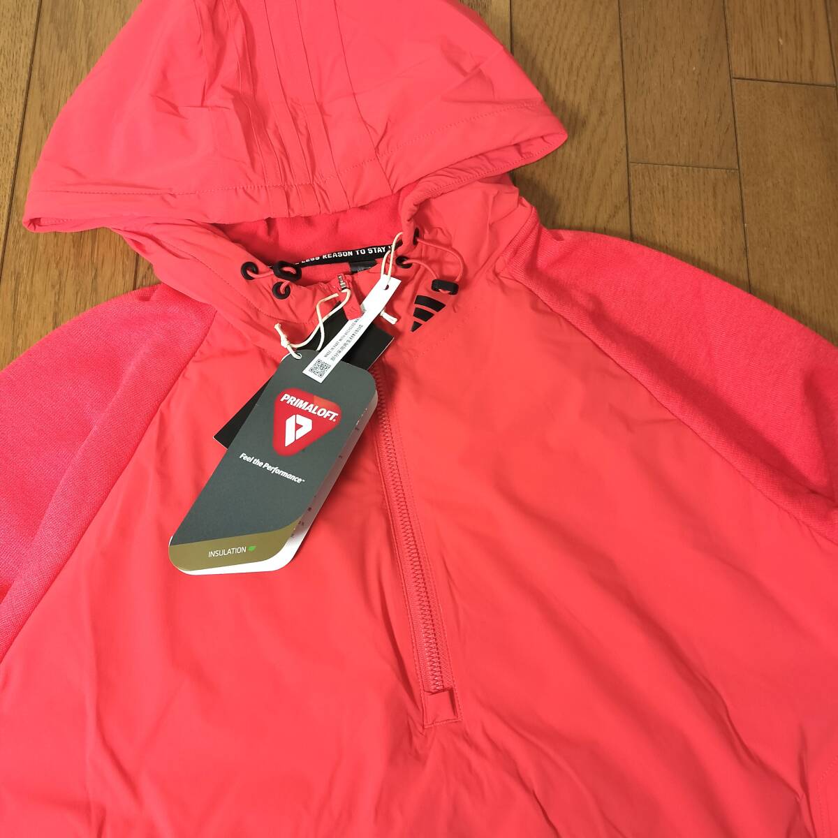 （アディ9）定価19,800円　未使用　アディダス　ゴルフ　中綿　裏起毛　ストレッチ　ハーフジップジャケット　IJ9654　メンズXL_画像4