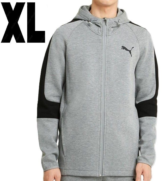 （プーマ15,18,20,32）定価7,700円　新品　プーマ　スウェットジャケット　588889　 グレー　メンズXL　秋冬向け_画像1