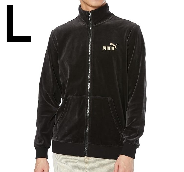（プーマ12）定価7,700円　新品　タグ付き　プーマ　ベロアジャケット　680142　黒　メンズL_画像1