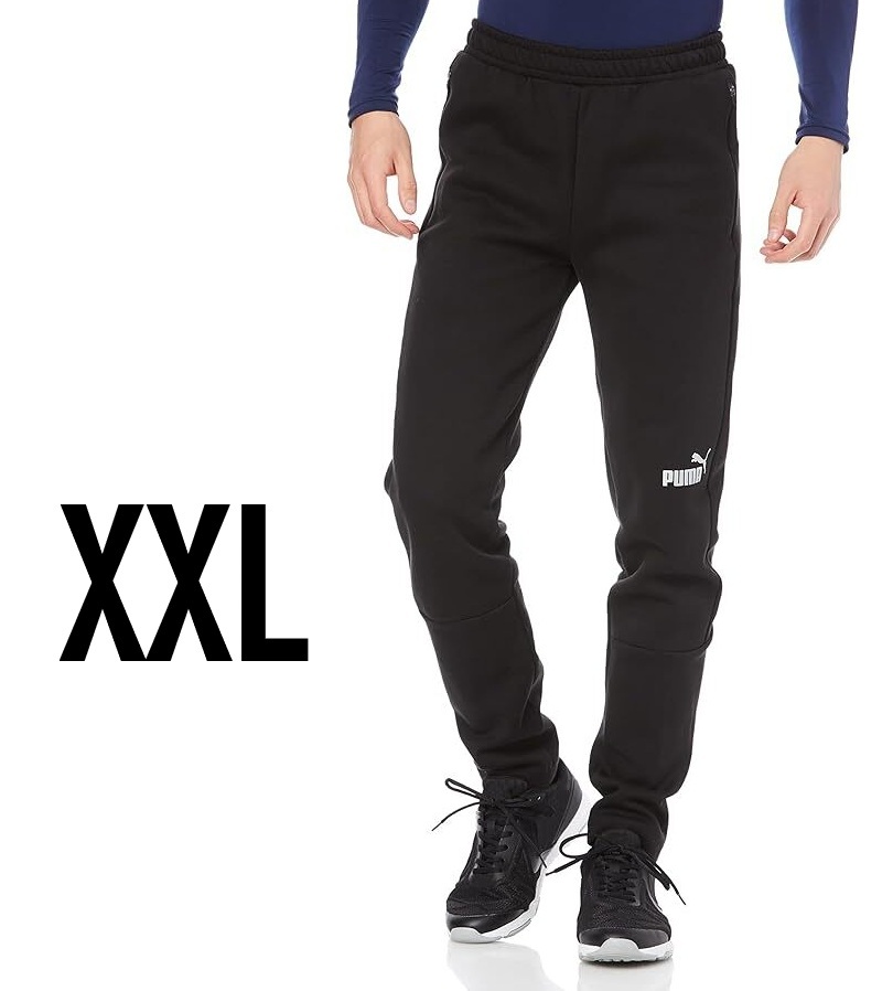 (プーマ48,49)　定価6,600円　新品　プーマ　厚手　スウェットパンツ　658089　黒　メンズXXL　秋冬向け_画像1