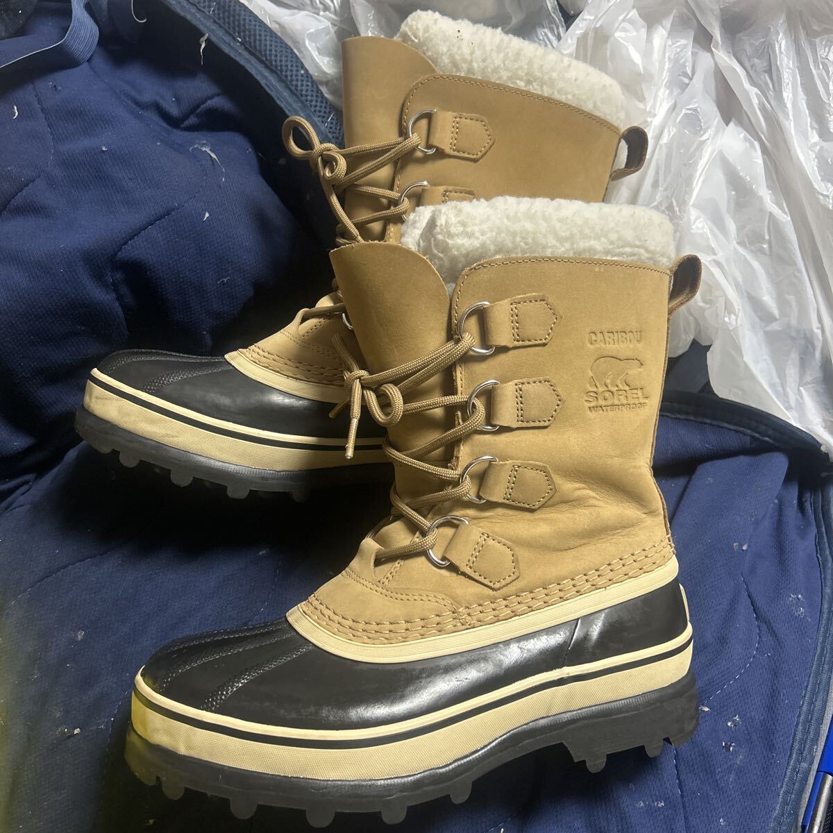 新品同様!1回のみ着用 防寒 防水!ソレル(SOREL)ブーツ カリブー Caribou Buff NL1005-280 24.5㎝定価24200円 スノーブーツ_画像1