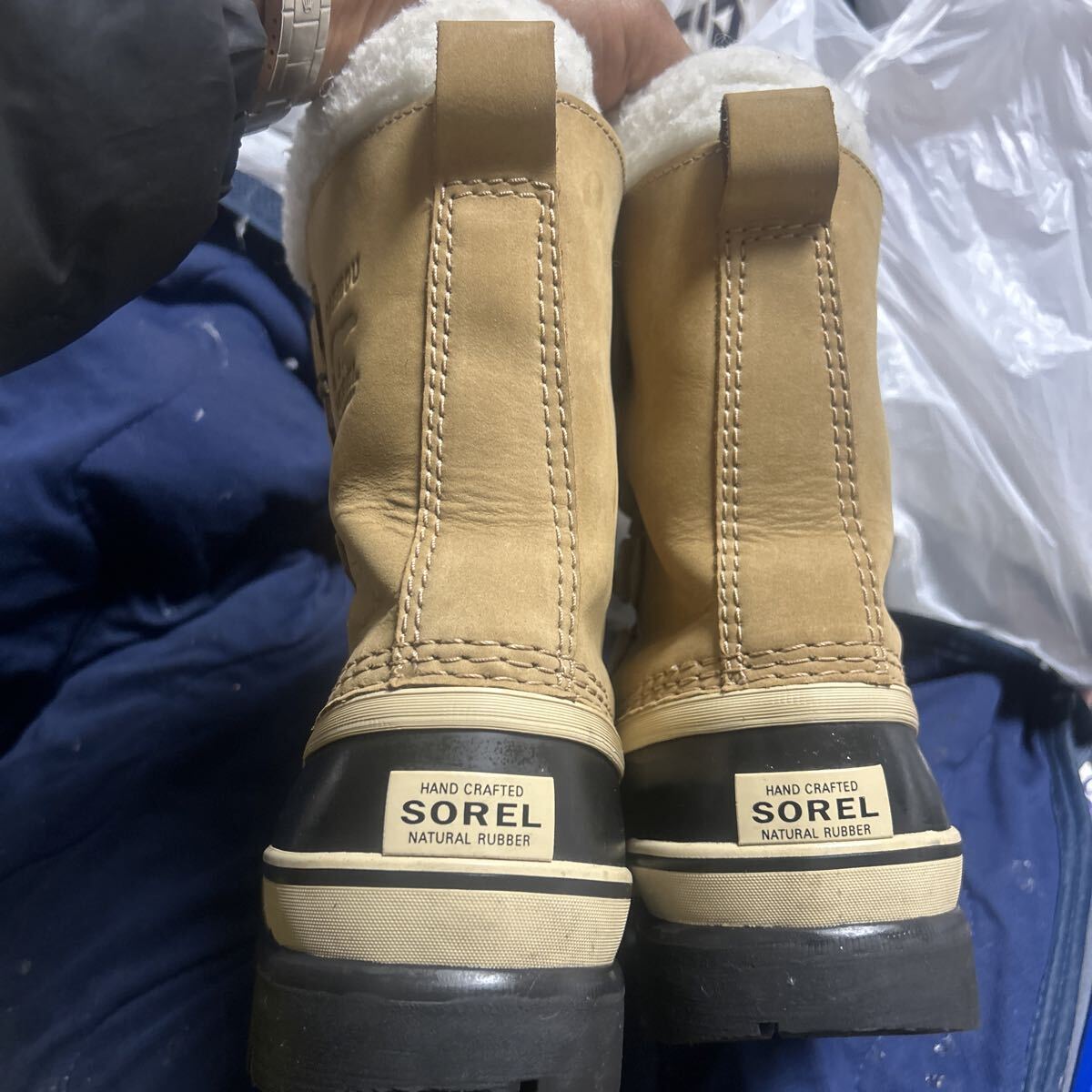 新品同様!1回のみ着用 防寒 防水!ソレル(SOREL)ブーツ カリブー Caribou Buff NL1005-280 24.5㎝定価24200円 スノーブーツ_画像5