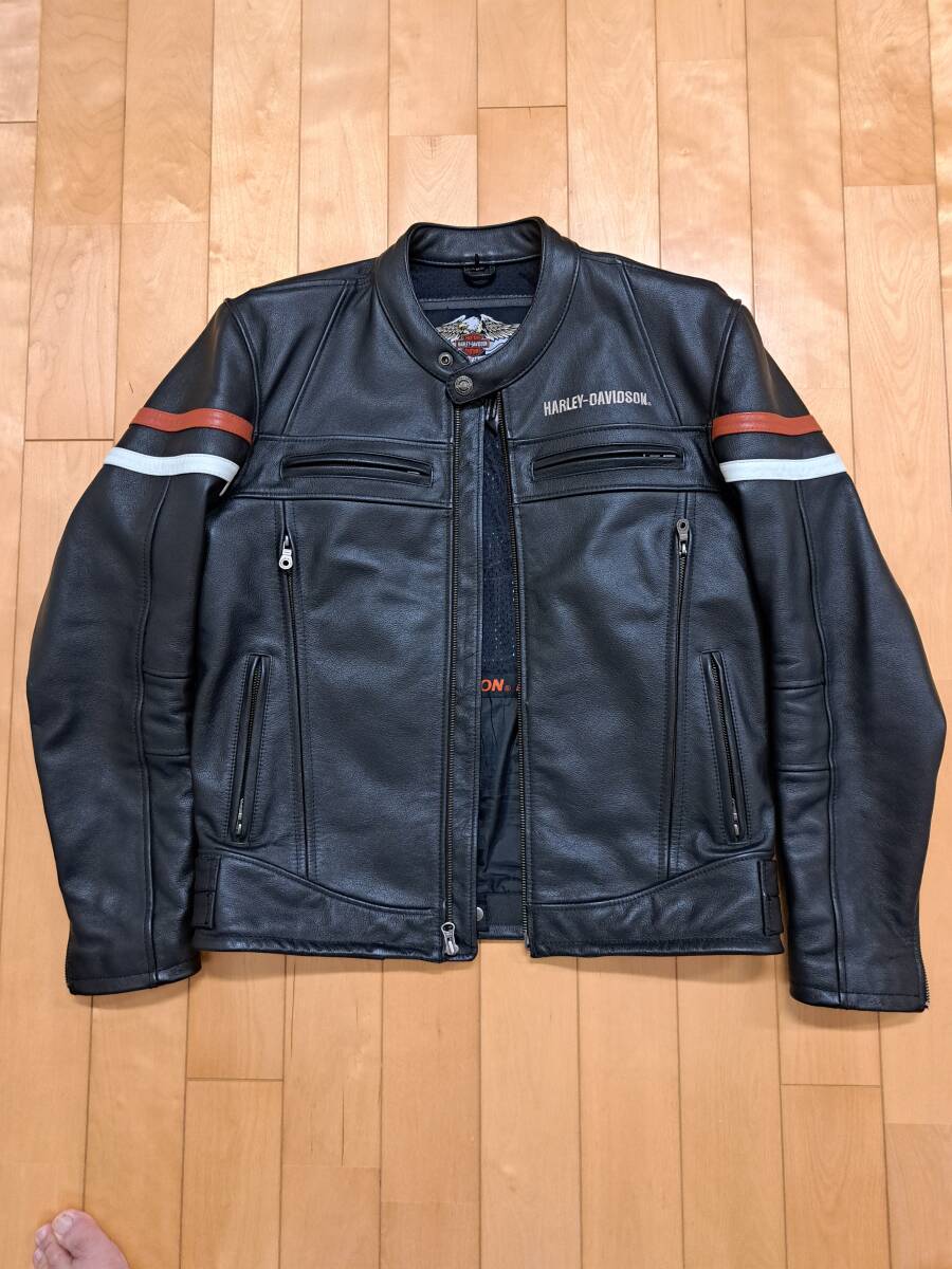 ★送料無料 ★訳あり ★HARLEY-DAVIDSON ハーレーダビッドソン 革ジャケット ★ブラック 表示サイズS(M相当)_画像1