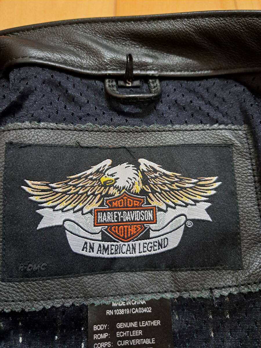 ★送料無料 ★訳あり ★HARLEY-DAVIDSON ハーレーダビッドソン 革ジャケット ★ブラック 表示サイズS(M相当)_画像6