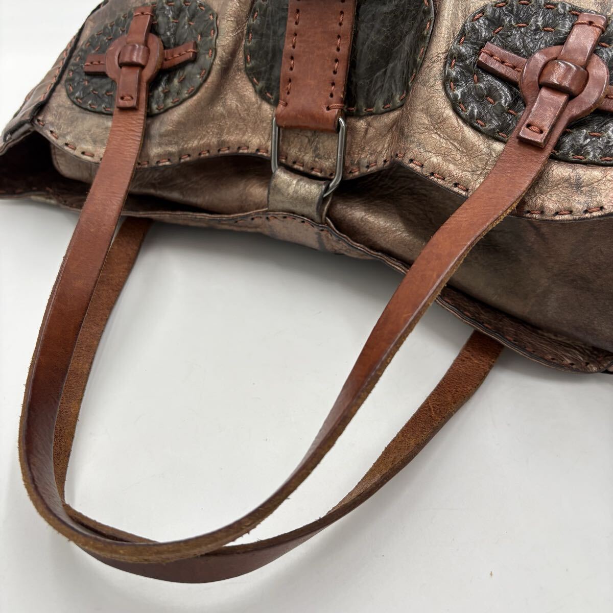 C ■ 洗練されたデザイン!! '高級感溢れる' JAMIN PUECH ジャマンピュエッシュ ベルト付き トートバッグ 手提げ 肩掛け鞄 ハンドバッグ _画像7