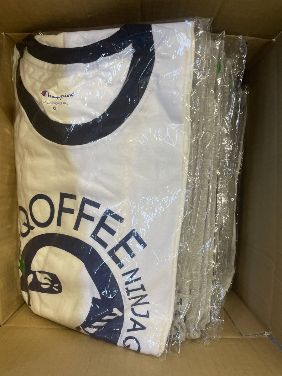 11-B79/5-100 【新品未使用未開封】QOFFEE×YABANINJA コラボTシャツ RIEHATA Champion ユニセックス XLサイズ 3色(WH/GY/BK)29枚セット_画像4