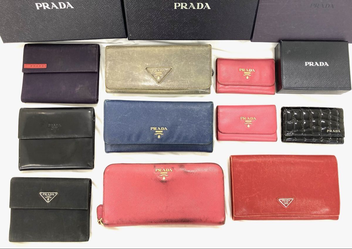 T11/129 PRADA Prada кошелек и т.п. комплект safia-no треугольник Logo кошелек чехол для ключей 