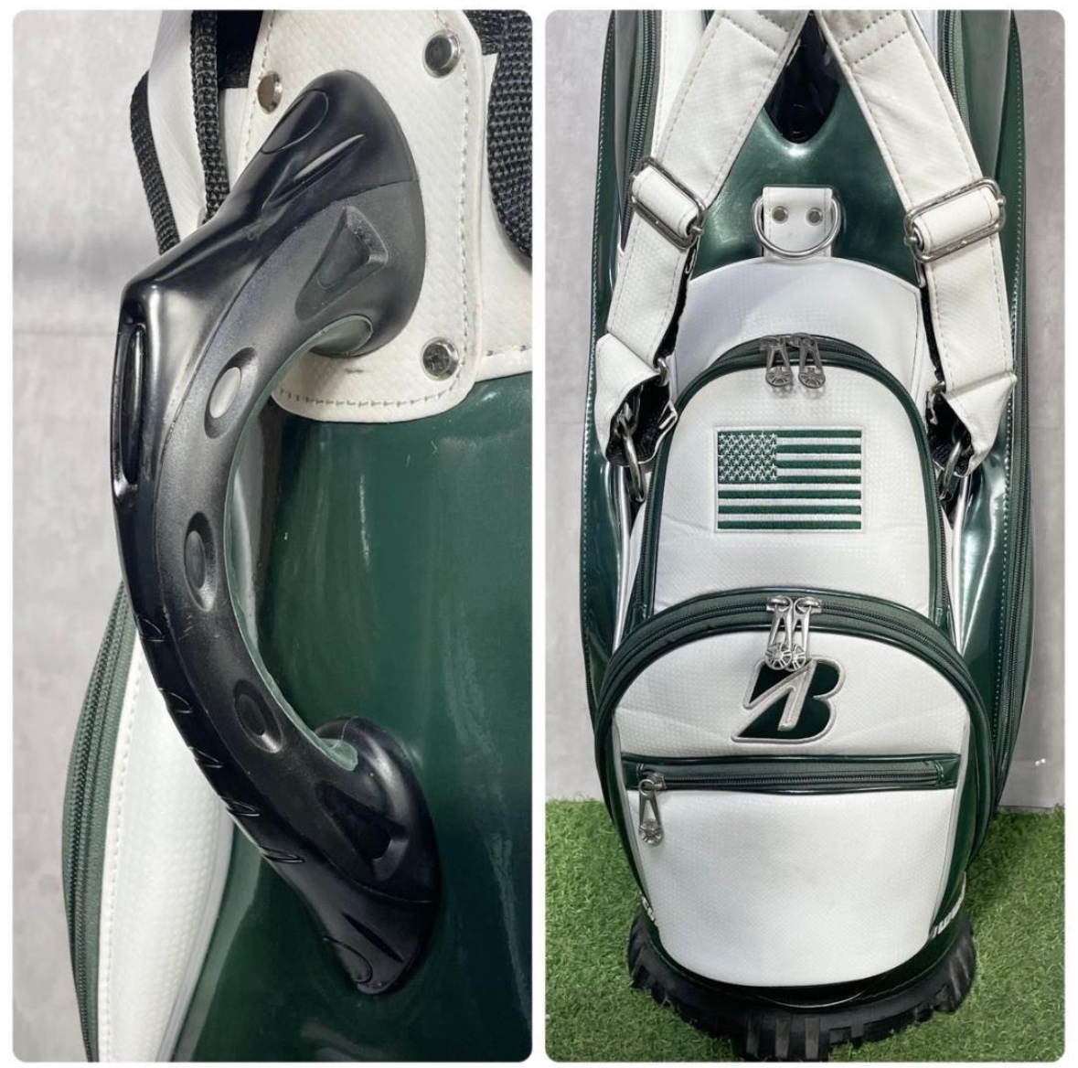 【激レア】BRIDGESTONE TOUR B ブリヂストン ツアーB メジャーコレクション キャディバッグ グリーン 3点式 大人気 希少 入手困難品_画像8