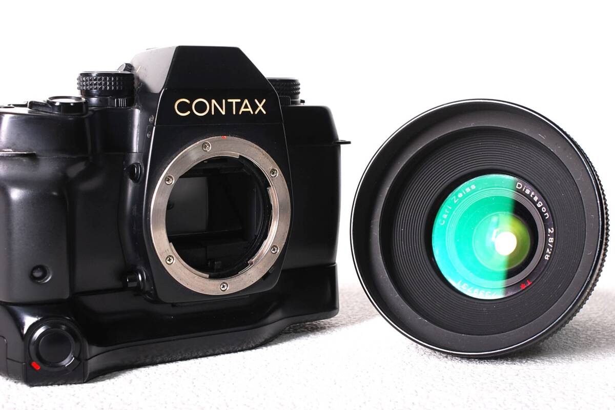 美品＜個人出品037＞　CONTAX コンタックス ST モータードライブ付　２８mmF2.8フード付_画像5