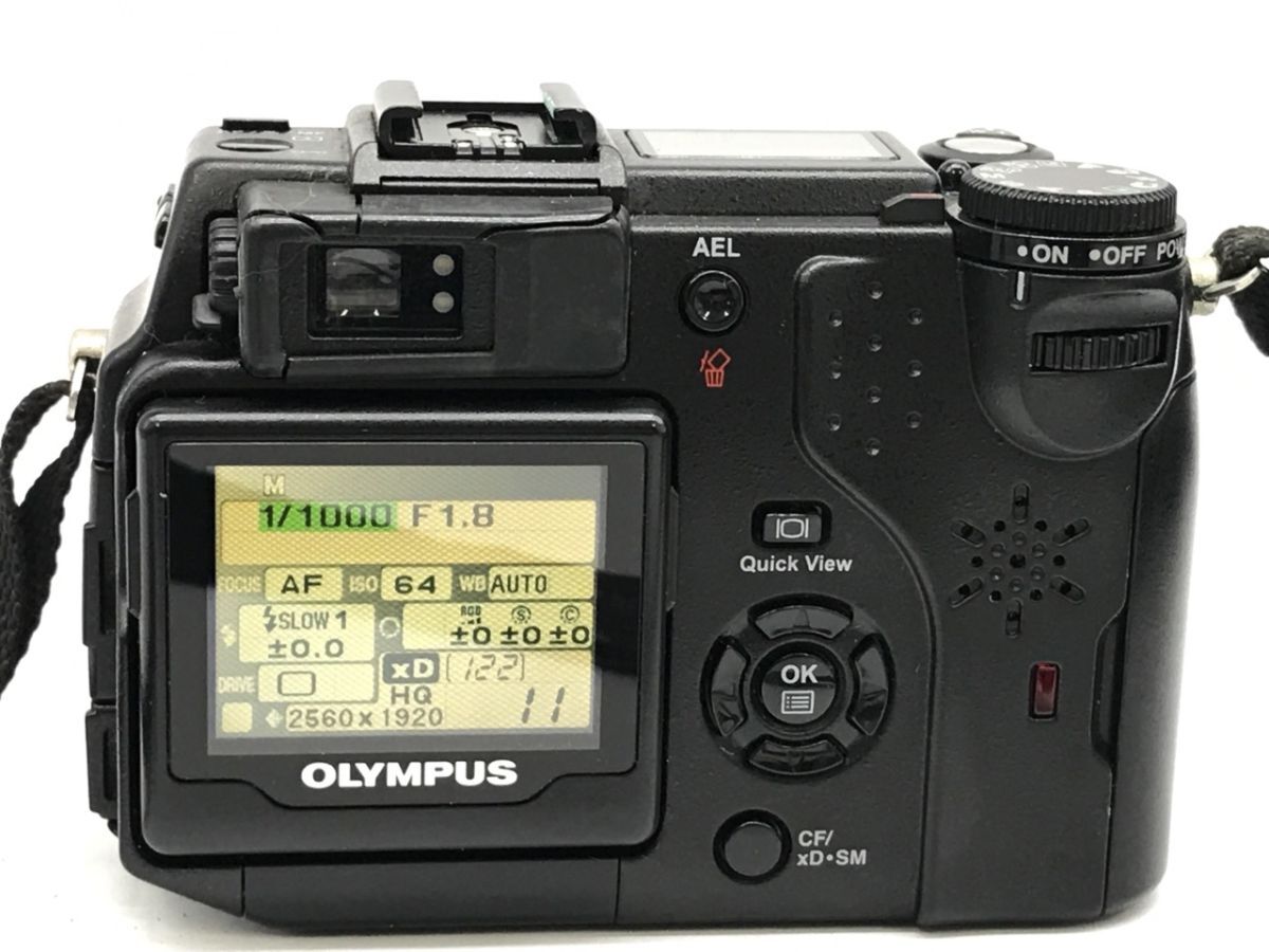 1104-102TYH3937 デジタルカメラ OLYMPUS オリンパス C-5050 ZOOM 通電◯ Nikon WC-E24 ワイドコンバータ プロテクター付き_画像5