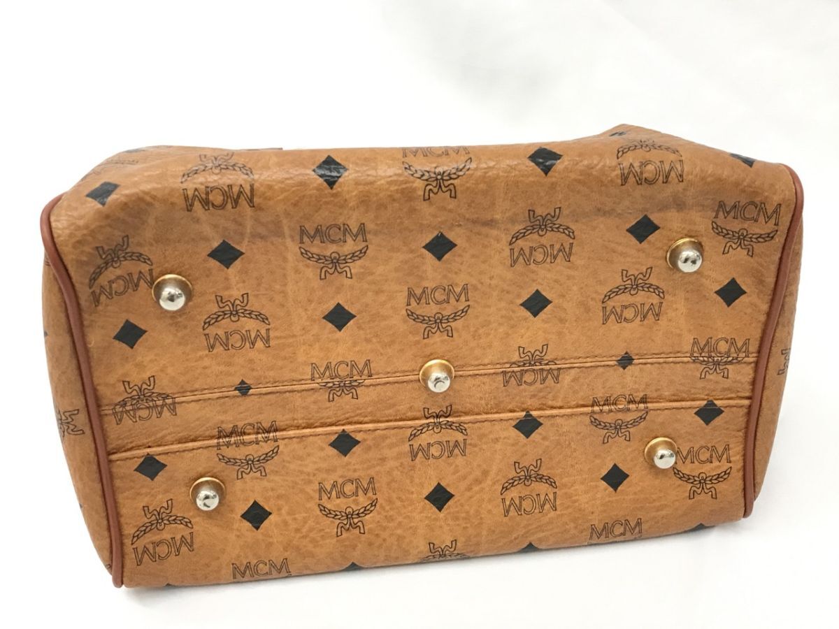 1104-109TYG3808 ハンドバッグ MCM 4703R ブラウン ショルダー 横約28.3×高さ約16×マチ約18.2cm_画像6