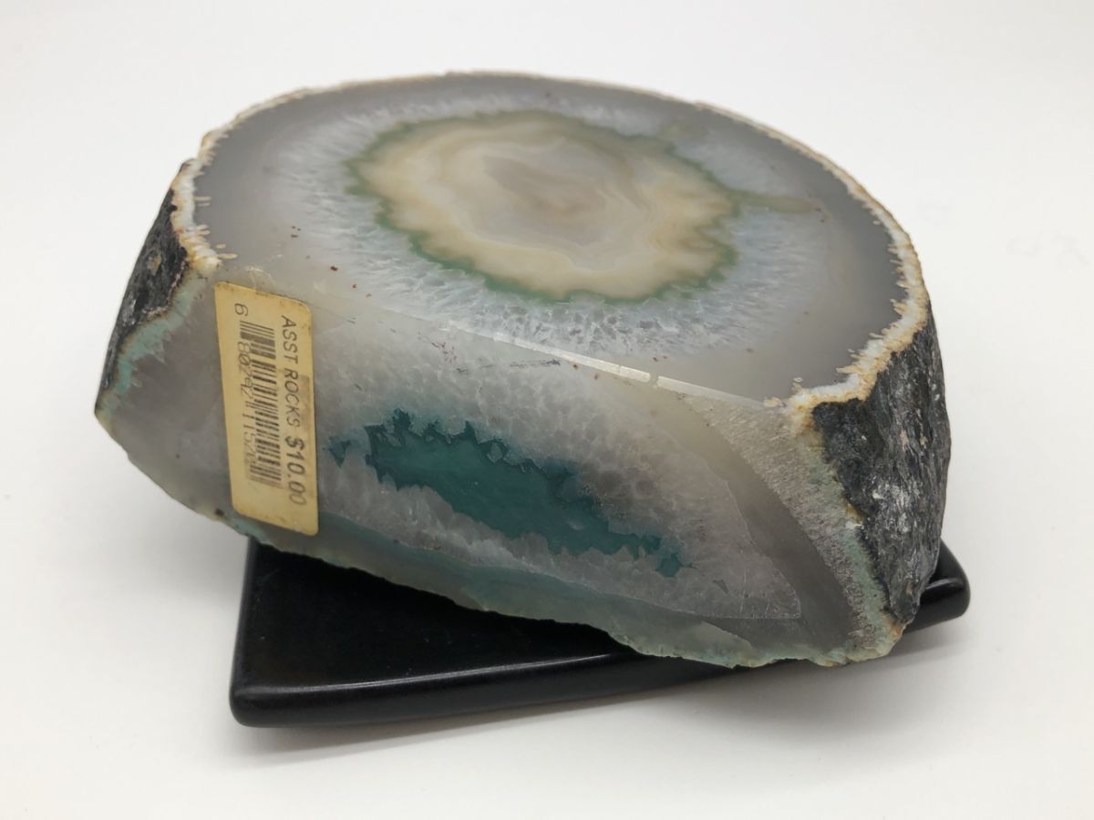 1104-200MKYD3985 置物 メノウ 鉱物 鉱石 インテリア ストーン 薬師窯 自然 コレクション サイズ 重さ写真掲載_画像1