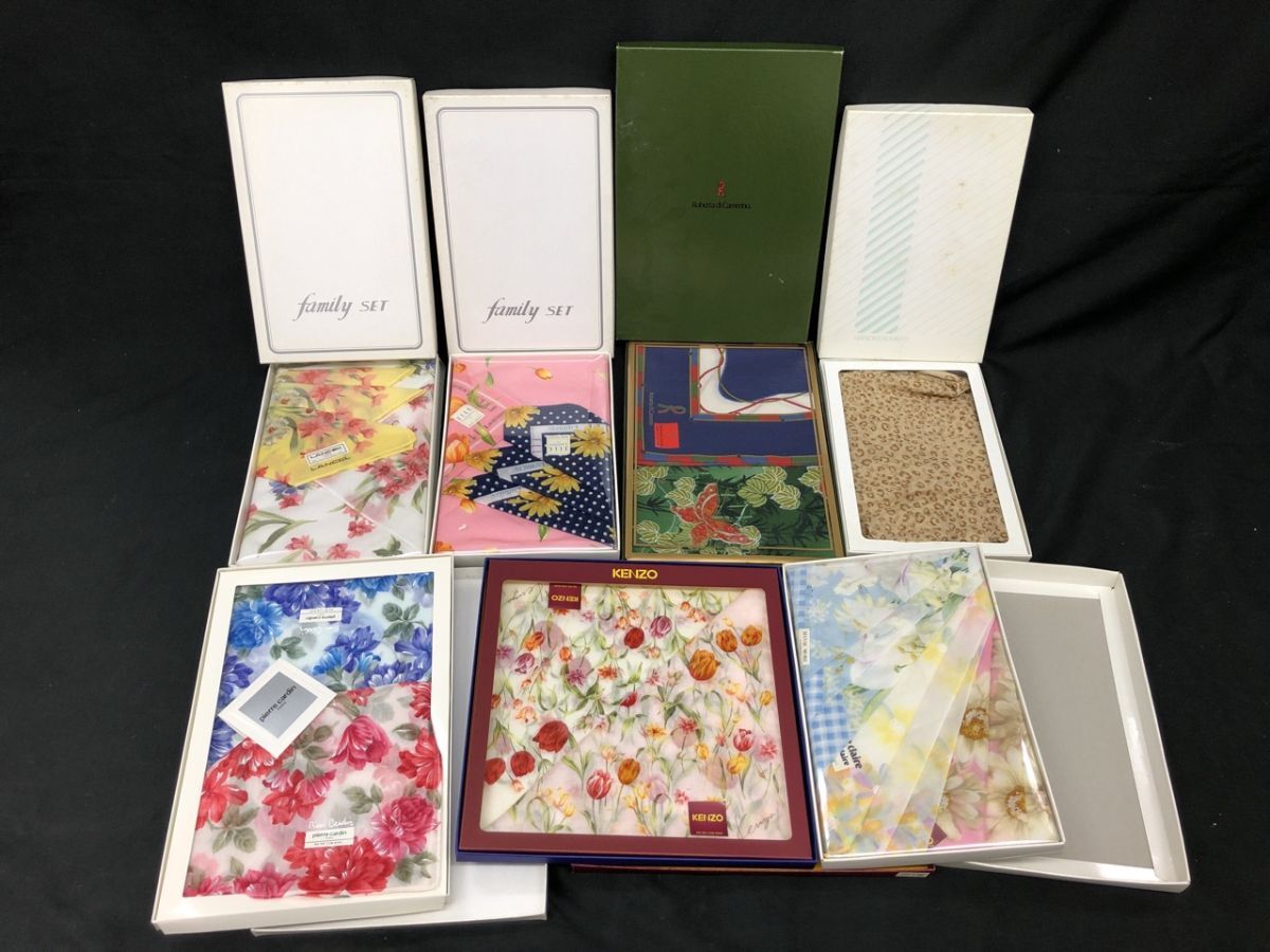1104-202MKYD3992 スカーフまとめ pierre cardin KENZO HANAE MORI ELLE Lumiere 多数 花柄_画像1
