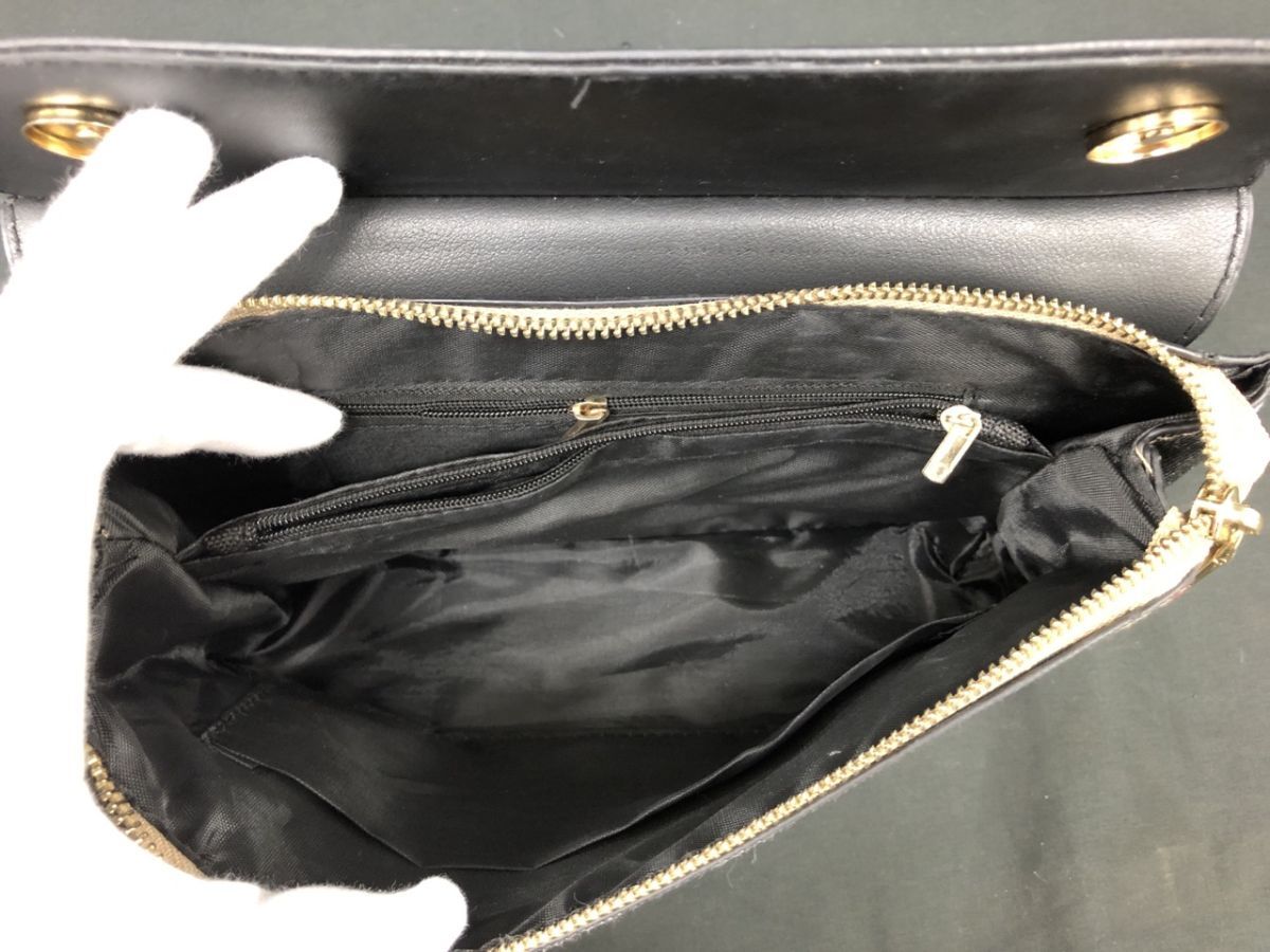 1104-206MKYD3991 ショルダーバッグ　バーバリー Burberry ブラック 底面約23cm×約8cm、高さ約16cm ノバチェック_画像7