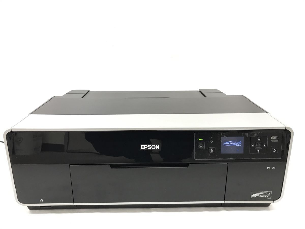 1104-119TYH3945 プリンター EPSON エプソン B471A/PX-5V 通電◯/インク ケンダマ KEN-MB マットブラック/ICBK64/ICLC64付_画像3