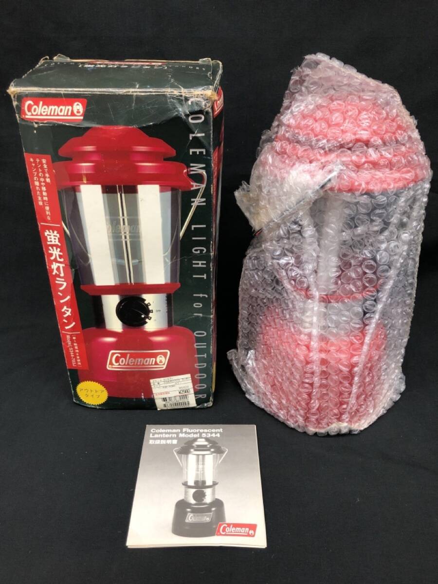 1104-204MKYD3988 佐川 ランタン Coleman コールマン Model 5344 箱説明書付 アウトドア キャンプ 電池式_画像1