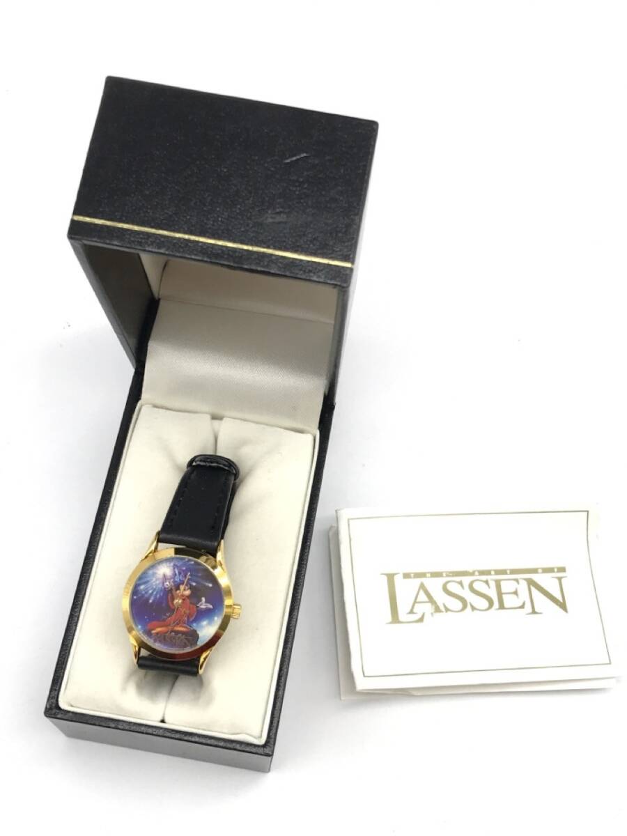 1104-508TYD3998 RP 腕時計 LASSEN Disney ディズニー ミッキーマウス クォーツ 不動 ケース有り_画像1
